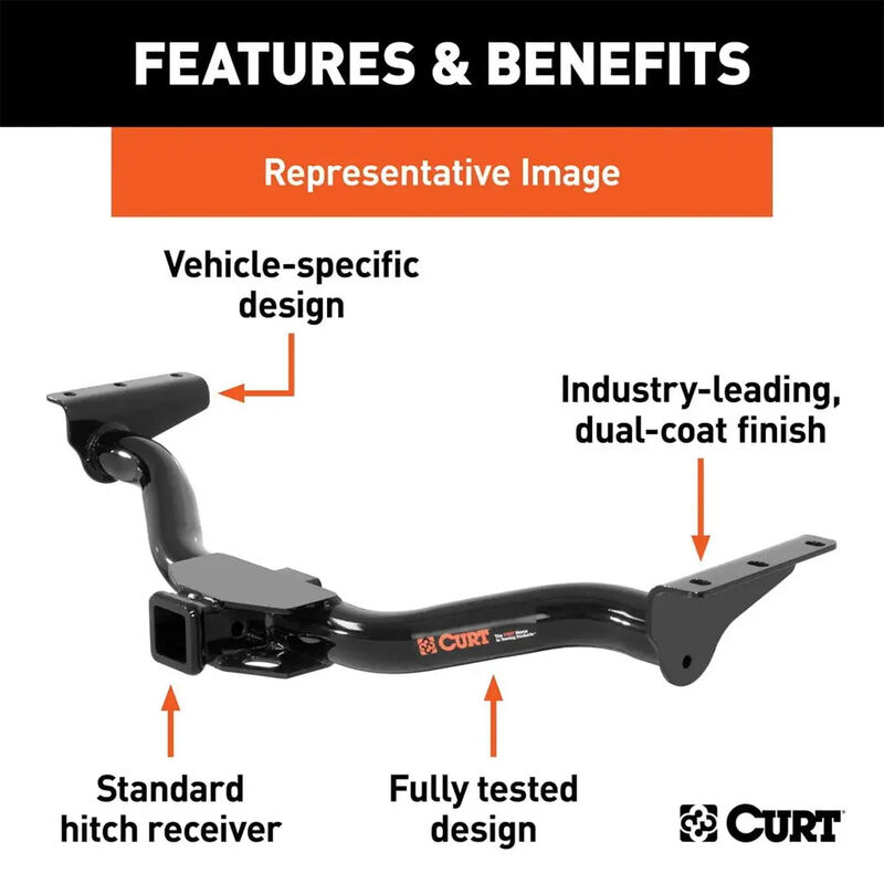 CURT 13654 Class 3 Trailer Hitch 2in Receiver&mdash;2026 Jeep Cherokee image number 3