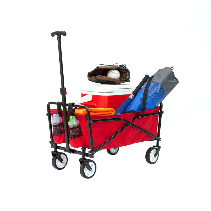 Seina Compact Folding Outdoor Utility Cart, Red image number 3