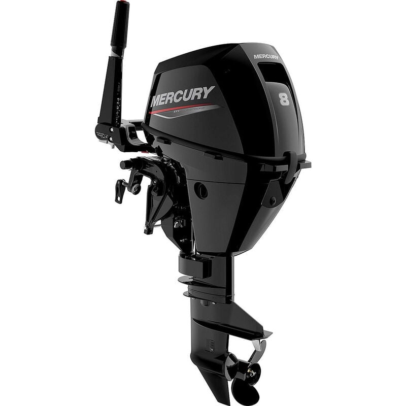 Mercury 8hp EFI Tiller FourStroke Outboard Motor - 20" Shaft, Manual Tilt/Trim, Electric Start w/ Manual Backup