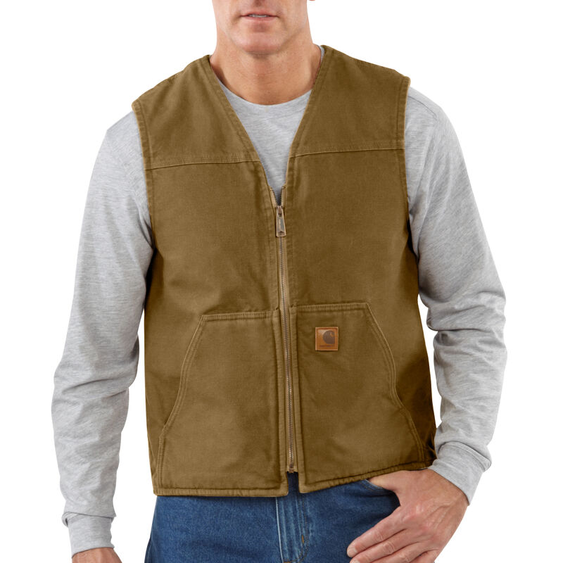 Carhartt Men's Sandstone Sherpa-Lined Rugged Vest image number 3