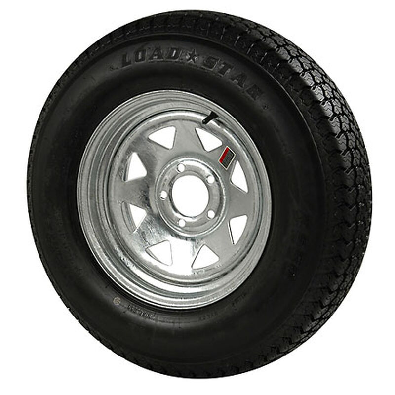 Kenda Loadstar 205/75 x 15 Bias Trailer Tire w/5-Lug Galvanized Spoke Rim image number 1
