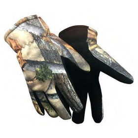 Hand Armor Men&rsquo;s Camo Fleece Glove with Deerskin Suede Palm