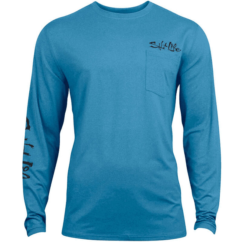 Salt Life Men's Metal Scales Badge Performance Long-Sleeve Pocket Tee image number 2