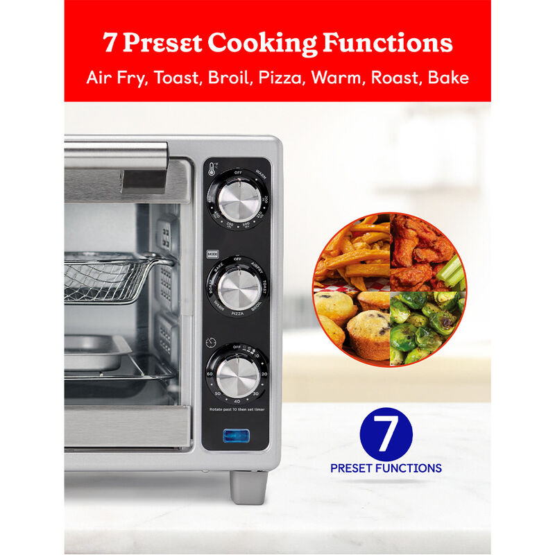 Betty Crocker Air Fryer Convection Toaster Oven, Silver image number 4