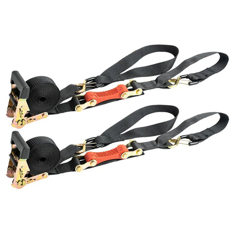 The Perfect Bungee 15' x 1.5" ShockStrap Ratchet Strap with Clip Hooks, 2-Pack