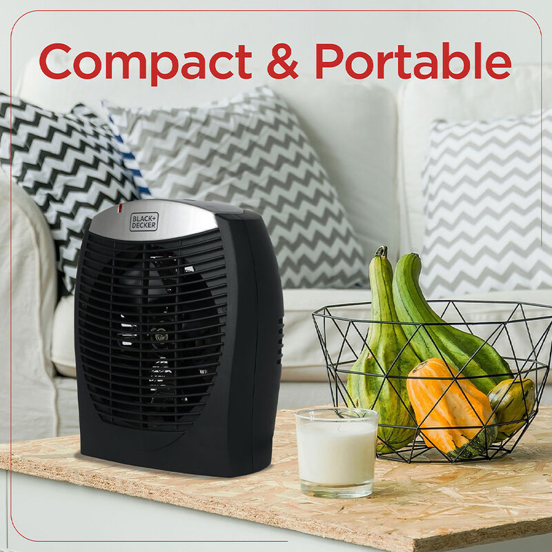 Black+Decker 1500W Compact Personal Heater, Black image number 6