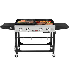Royal Gourmet 4-Burner&nbsp;Flat Top&nbsp;Gas Grill & Griddle Combo, Folding Legs Design