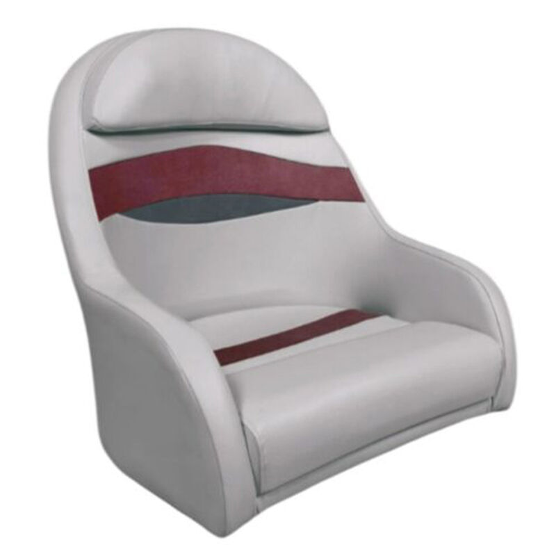 Horizon Manufacturing Elite Series Pontoon Bucket Style Captain Chair - Gray/Red/Charcoal