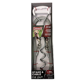 Coleman Pet 25' Cable Tie-Out and 18" Stake, Silver