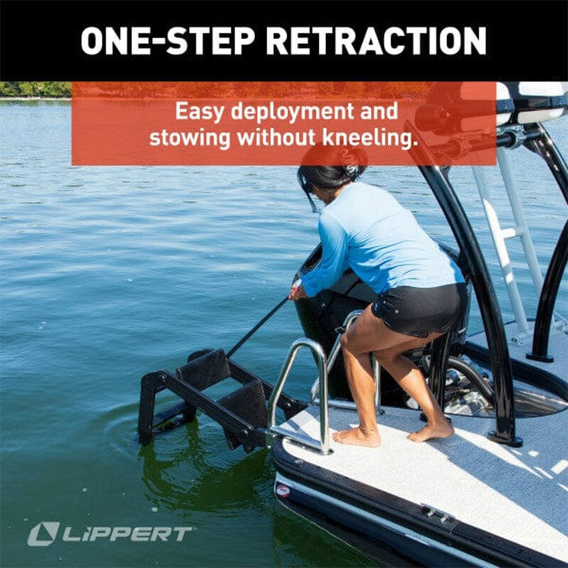 Lippert SureStep Free-Fit Pontoon Ladder, Stainless Steel Handrails image number 7