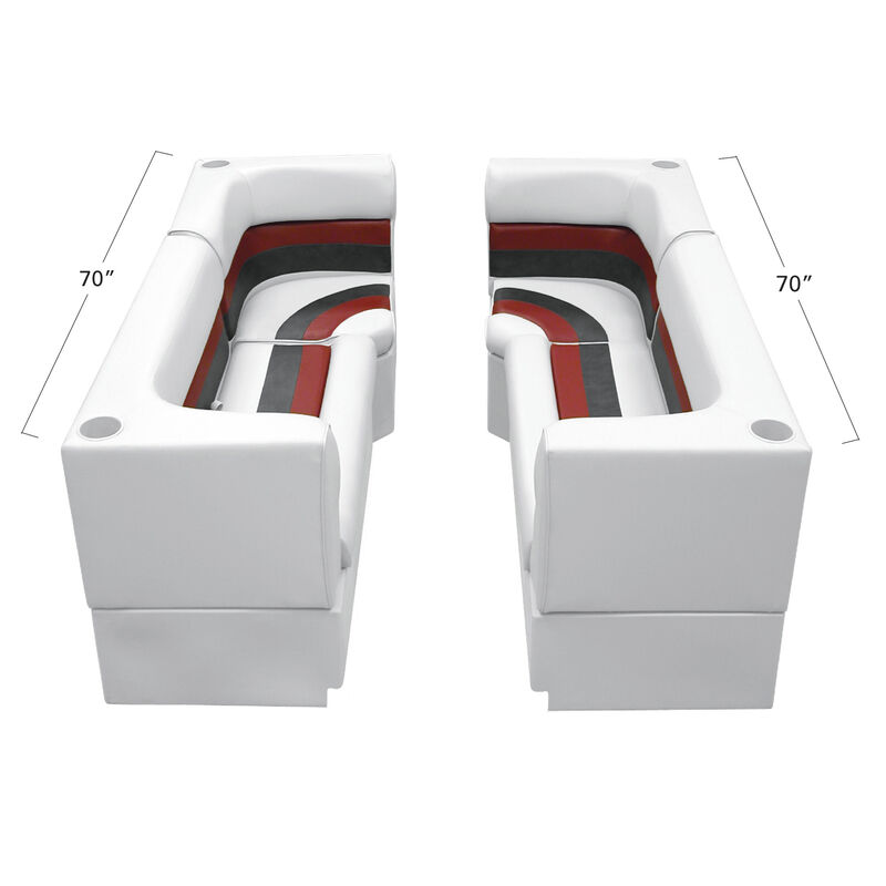 Deluxe Pontoon Furniture w/Toe Kick Base - Party Pit Package, White/Red/Charcoal image number 1