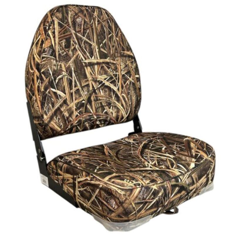 Horizon Manufacturing 22" Boat Seat Fold Down High Back - Camo Shadow Grass Blades