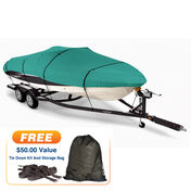 Teal Covermate Imperial Pro Fish and Ski Boat Cover, 16'5" max. length