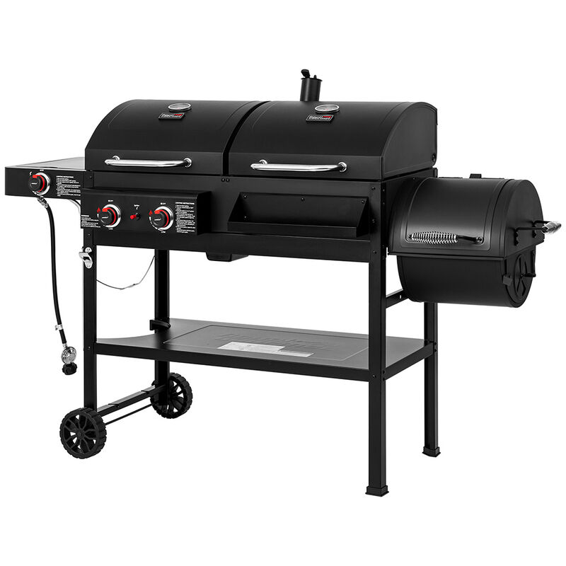 Royal Gourmet ZH3005Y 2-Burner Gas/Charcoal Grill with Offset Smoker + Side Burner image number 8
