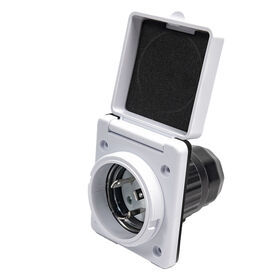  Electric World 30A RV Inlet in White w/Stainless Steel Cover