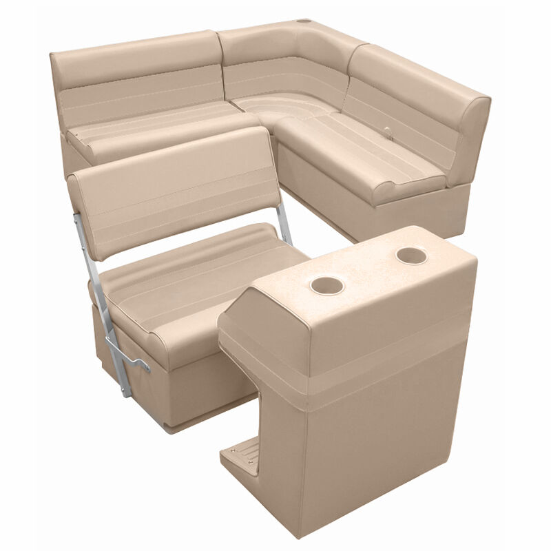 Deluxe Pontoon Furniture w/Toe Kick Base - Rear Group 3 Package, Sand image number 1