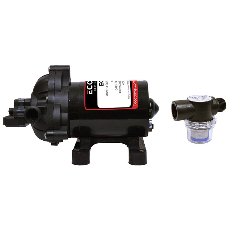 EccoFlo Triplex Diaphragm 12V Pump and Strainer image number 4