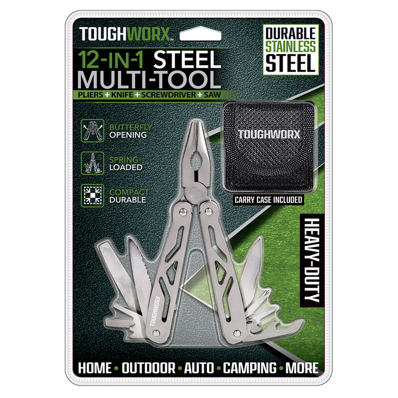 ToughWorx 12-in-1 Stainless Steel Multi Tool image number 2