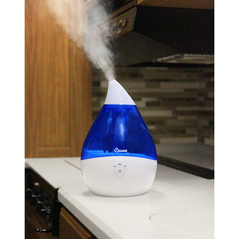 Crane Droplet Ultrasonic Cool Mist Humidifier, Blue and White image number 2