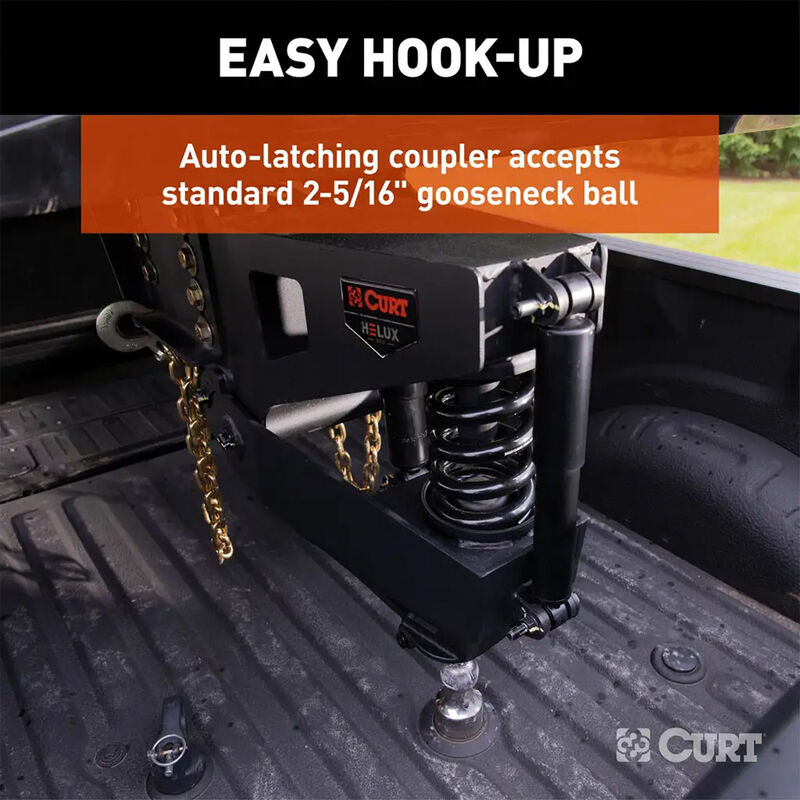 CURT Helux Coil-Spring Gooseneck Pin Box, 5,000 lbs. Pin Weight, 20,000 lbs. Capacity image number 12