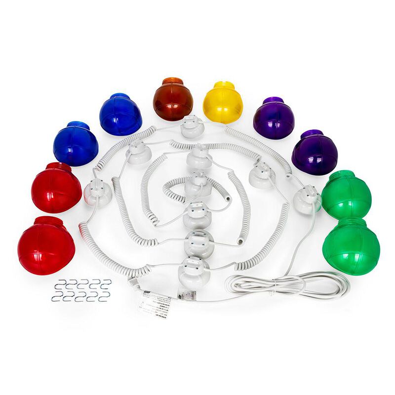 Outdoor Globe Lights, 10-Globe, White Cord, MultiColor image number 1