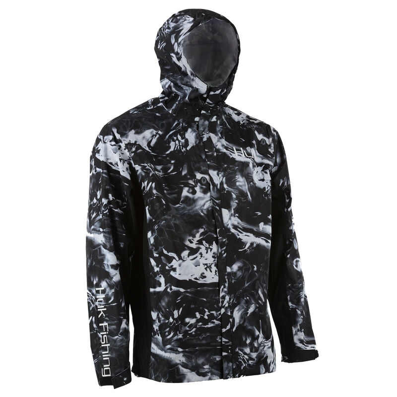HUK Men's Camo Packable Rain Jacket image number 3