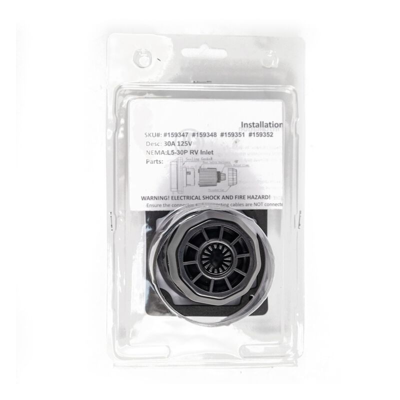  Electric World 30A RV Inlet in White w/Stainless Steel Cover image number 8