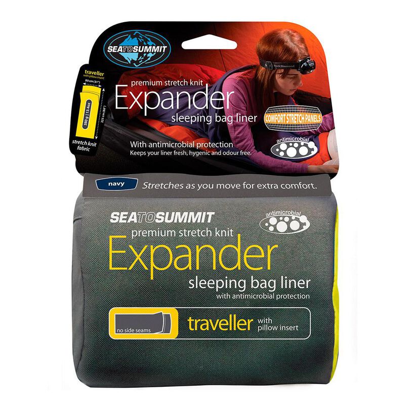 Sea to Summit Expander Travel Sleeping Bag Liner with Pillow Insert image number 1