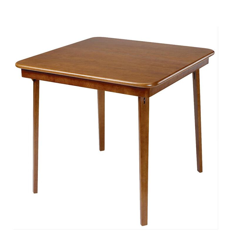 Straight Edge Folding Card Table, Fruitwood image number 1