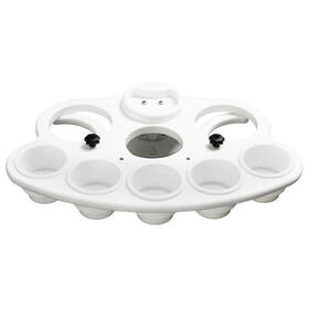 SeaSucker Party Barge, Horizontal Mount, Round Bottle Holes, White