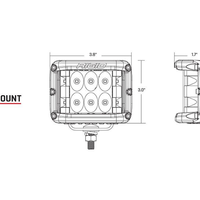 RIGID D-SS Series PRO Spot Surface Mount- Black image number 2