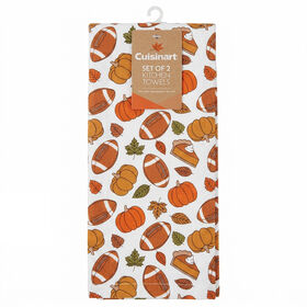 Cuisinart 2 Pack 18 in x 28 in Kitchen Towels, Fall Football