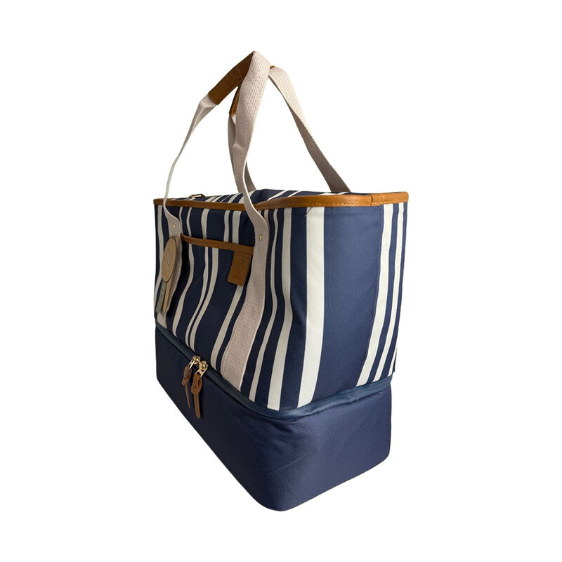 C&C California Navy Double Decker Stripe 30 Can Cooler Tote  image number 3