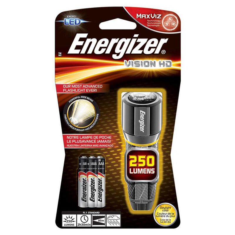 Energizer Vision HD 3AAA Performance Metal LED Flashlight image number 1