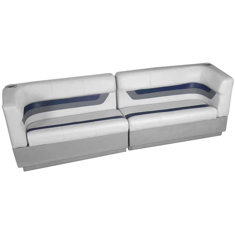 Designer Pontoon Furniture - Traditional Rear Package, Sky Gray/Navy image number 1