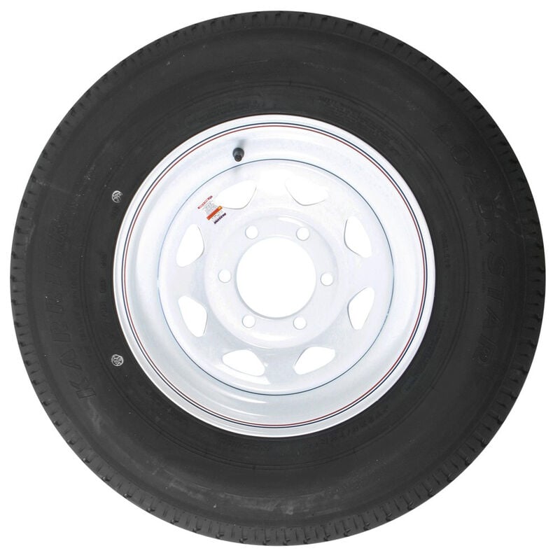 Kenda Loadstar 15" ST225/75R-15 Radial Trailer Tire With White Wheel Assembly image number 2