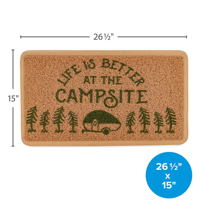 Camco "Life Is Better At The Campsite" Scrub Rug, Brown image number 3