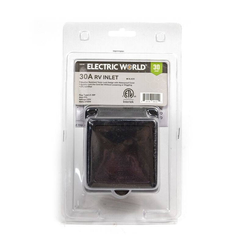 Electric World 30A RV Inlet in Black, ETL Certified Twist-Lock  image number 6