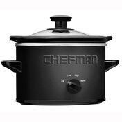 Chefman 1.5 qt. Black Slow Cooker with Removable Stoneware