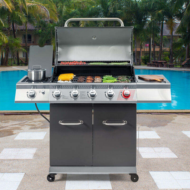 Royal Gourmet 5-Burner Propane Gas Grill with Side Burner and Sear Burner image number 2