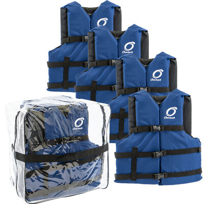 Universal Adult Life Jackets 4-Pack, Blue