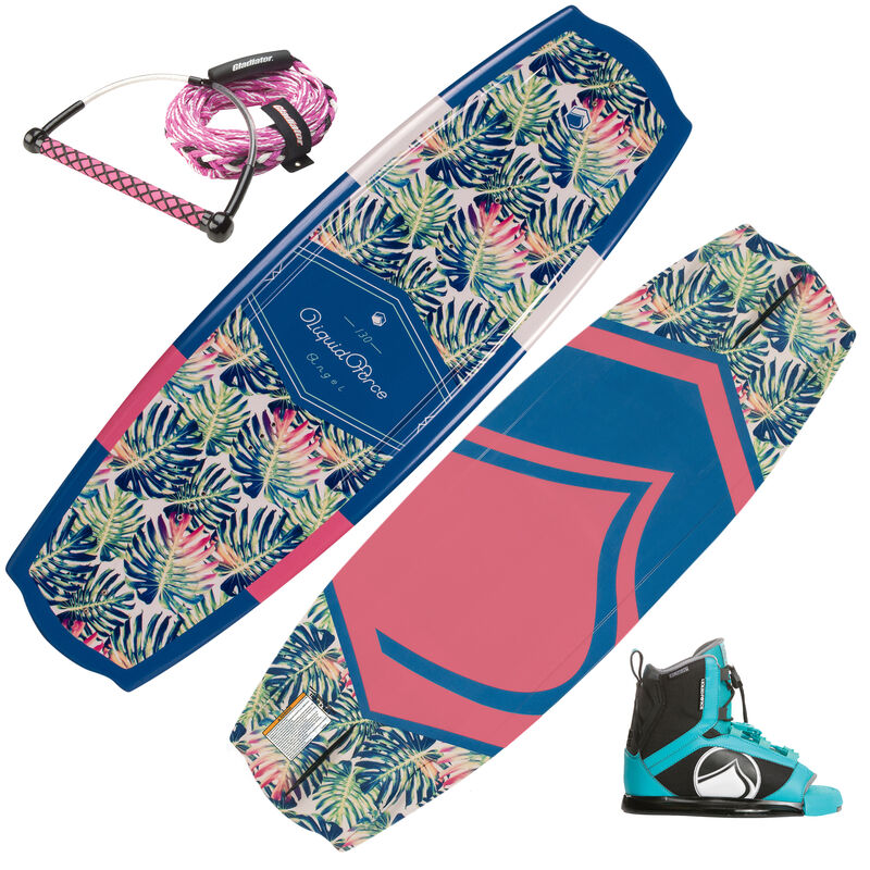Liquid Force Angel Wakeboard With Plush Bindings, Handle, And Rope image number 1