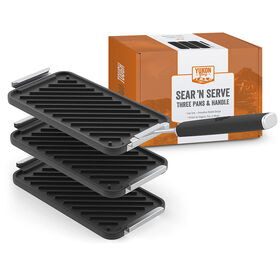 Yukon Glory Sear 'N Serve 4-Piece Cast Iron Grill Pan Set
