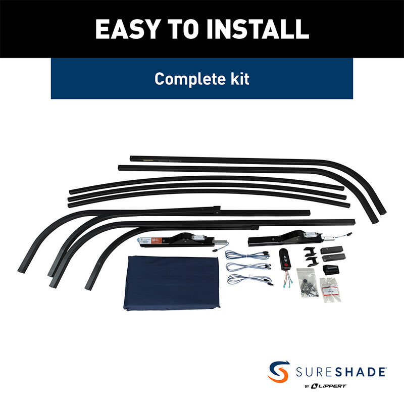 SureShade Pontoon Power Bimini Top, Black Frame image number 6