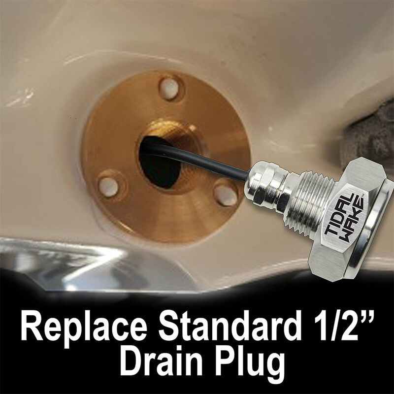 Tidal Wake Underwater LED Boat Drain Plug Light &ndash; Plug N&rsquo; Play, 1/2" Thread, Clear image number 2