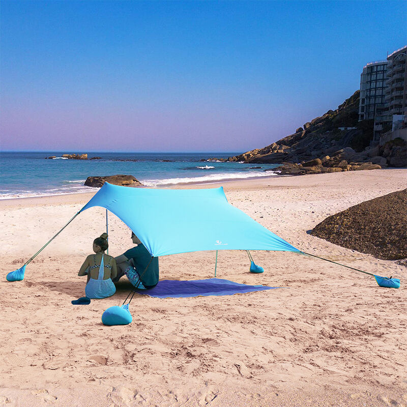 MF Studio Beach Shade 7.6' x 7.2' Sun Shelter and Portable Canopy, Blue image number 2