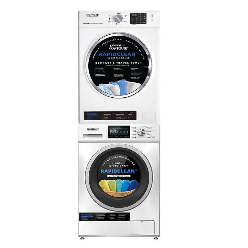 CONTOURE DE-1500W 24" Stackable Front-Load Electric Dryer, White image number 6