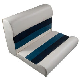 Horizon Manufacturing Premium Series 28" Pontoon Bench Seat Cushion Set "Only" - White/Navy/Blue