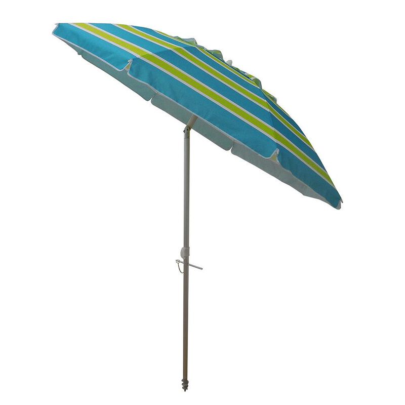 7 ft Beach Umbrella &quot;Blue/Green&quot; with Travel Bag image number 2
