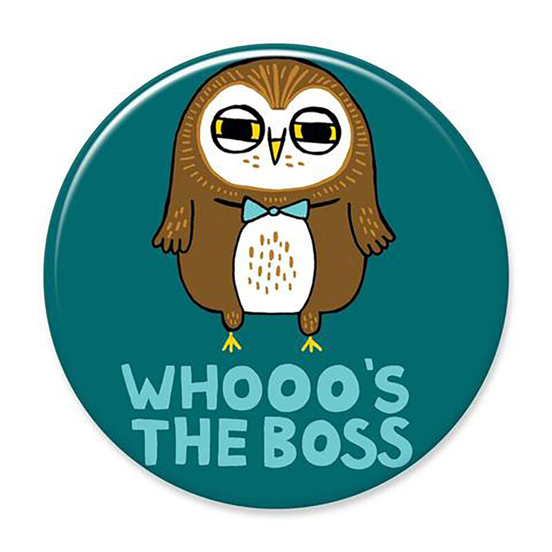 Badge Bomb Whooo’s The Boss Big Magnet image number 1